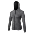 Women's slim fit zip-up yoga hoodie in heather grey with moisture-wicking fabric - S / Heather Grey