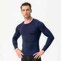 Men's dark blue long sleeve compression shirt for fitness and pro training - S / Navy Blue