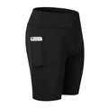 Short de yoga noir taille haute avec poche latérale pour téléphone pour sport et course - S / Noir