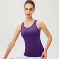 Débardeur de sport violet pour femme en tissu élastique à séchage rapide - Violet