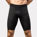Pantaloncini a compressione neri PRO da uomo con elastico in vita e tessuto tecnico - Nero