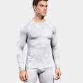 Completo compressivo grigio chiaro da uomo con motivi geometrici 3D e pantaloni stretch - S / Bianco