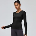 T-shirt sport femme noir à manches longues avec empiècements en mesh et passe-pouces - XS / Noir
