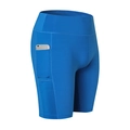 Short de yoga bleu vif à taille haute avec poches latérales et tissu élastique - XS / Bleu