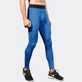 Elektrisch blaue Herren Kompressionshose mit Netzeinsatz und Elastikbund für Sport - XS / Blau