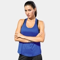 Royal blue women's quick-dry sports vest with breathable mesh for yoga and fitness - S / Tops / Dark Blue