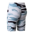 Women's high-waisted blue camouflage yoga shorts with moisture-wicking compression fabric - XS / Camouflage-White