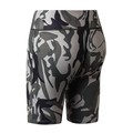 Women's high-waisted camo fitness shorts in grey and black with reflective safety stripes - XS / Camouflage-Army Green