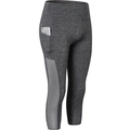 Pantalon de yoga court gris chiné à taille haute avec poche latérale et mesh - S / Gris Chiné