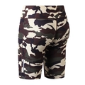 Women's high waist yoga shorts featuring camo print and vertical reflective strip - XS / Camouflage-Brown Green