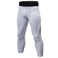 Men's light gray compression 7/8 pants with geometric pattern and black elastic waistband - S / White