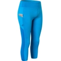 Pantalon de yoga bleu clair pour femme avec taille haute, poches et mesh - S / Bleu