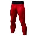Men's PRO compression 3/4 tights in bright red with black waistband and honeycomb texture - S / Red