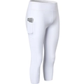 Pantalon de yoga capri blanc taille haute avec poche latérale pour fitness femme - S / Blanc