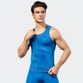 Completo compressione blu da uomo con canotta e pantaloncini a stampa geometrica - S / Blu