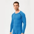 Men's PRO compression fitness shirt and pants set in bright Klein blue colorway - M / Blue
