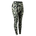 Women's high-waisted fitness leggings featuring classic green and grey camouflage print - L / Top And Bottom / Army Green