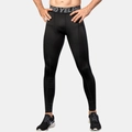 Men's black compression pants with elastic waistband and high-stretch breathable fabric - Black/Black Stitch
