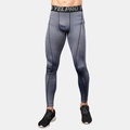 Men's high-elastic compression pants featuring a stylish grey gradient and flatlock seams - Heather Grey