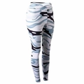Dames camo yoga legging met hoge taille in wit en lichtblauw sneldrogend stretchmateriaal - S / Camo Wit