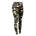 Women's high-waisted fitness leggings in a woodland camouflage print for yoga - S / Top And Bottom / Brownish Green