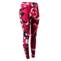 High waist camouflage yoga pants in red, pink, black and white patchwork stretch fabric - S / Top And Bottom / Red
