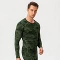 Men's compression long sleeve sports set with dark green camouflage patterns - S / Camo Green