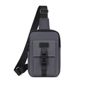 Dark gray waterproof crossbody bag with front buckle and adjustable strap in sporty style - Gray