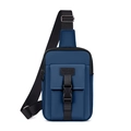 Dark blue waterproof sling bag for men with adjustable strap and sport buckle detail - Blue
