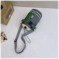 Green plaid cylinder bicycle water bottle bag with adjustable strap and drawstring closure - No Pendant / Green