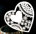 Marque-places blancs en forme de cœur découpés au laser pour décoration de mariage - Blanc