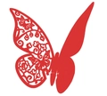 Papillon 3D rouge découpé au laser pour décoration murale et cartes de mariage - Rouge Perlé