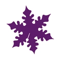 Deep purple snowflake place card with intricate laser cut design for Christmas wine glasses - Dark Purple