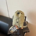 Sac bandoulière olive en nylon imperméable avec cordon et sangle réglable assortie - Vert