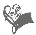 Laser cut heart shaped love place card with hollow pattern for wedding table decoration - Silver Charcoal