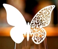 Segnaposto a farfalla bianchi per calici con elegante decorazione traforata - Bianco