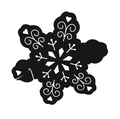 Segnaposto a forma di fiocco di neve tagliato al laser con cuori per tavola festiva - Nero