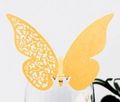 Detail of 3D gold glitter butterfly card with laser-cut hollow pattern on glass rim - Gold