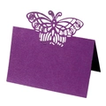 Elegant deep purple butterfly laser-cut table card for weddings and formal parties - 50 Sheets / Dark Purple