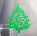 Marque-places en forme de sapin de Noël vert ajouré pour verres à vin - Vert Foncé