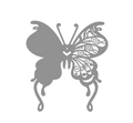 Elegant laser cut butterfly place cards in pearlescent paper for wedding table decor - Silver Charcoal