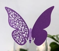 Segnaposto farfalla traforata in carta perlata viola scuro per decorazione calice - Viola scuro