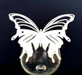 Intricate white laser-cut butterfly place cards for wedding wine glass decoration - White