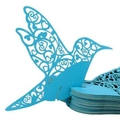Cartes de place oiseaux bleu clair découpées au laser pour décoration de mariage - Bleu Ciel