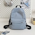Zaino minimalista in nylon grigio-azzurro impermeabile con tasca frontale e spallacci - Blu