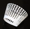 Lace laser cut cupcake wrappers with intricate European hollow patterns on black background - White