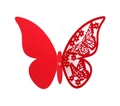 Detail of red hollow laser-cut butterfly decoration for party and home wall decor - Pearlescent Red