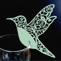 Segnaposti a forma di colibrì tagliati al laser per decorazione bicchieri da matrimonio - Verde mela