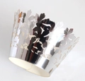 Caissette à cupcake en miroir argenté avec motifs floraux découpés au laser - Argent Réfléchissant