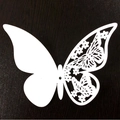 Filigraner lasergeschnittener weißer Papier-Schmetterling für Hochzeit und Wanddeko - Weiß